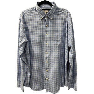 Peter Millar Summer Comfort Size XL Plaid Long Sleeve Button Down Shirt Stripes